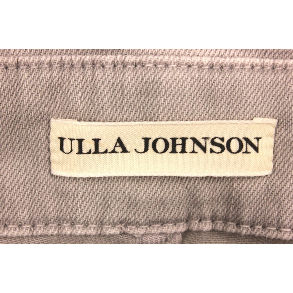 Ulla Johnson Wade Jeans Womens 10 Ash Grey Tie Waist Wide Leg Acid Wash - Picture 6 of 15